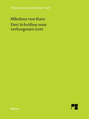 cover image of Drei Schriften vom verborgenen Gott